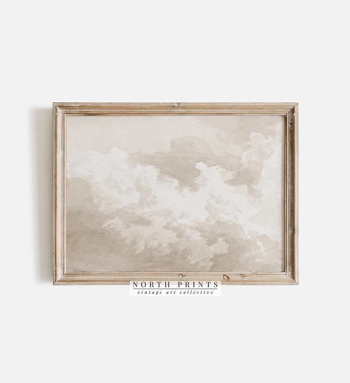 Clouds Vintage Modern Art Print, Neutral Tone - Image 3