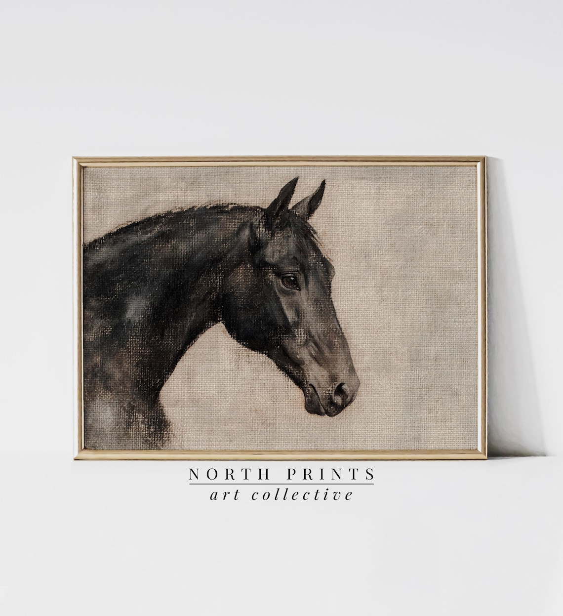 Rustic Horse Portrait Painting, Farmhouse Bedroom Art Print - Image 3