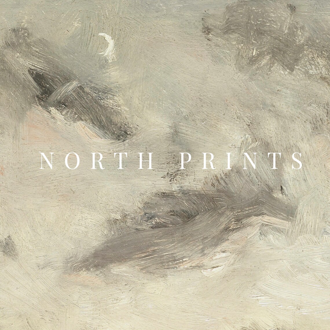 Moody Horizon Landscape Print, Vintage Cloud Study - Image 3