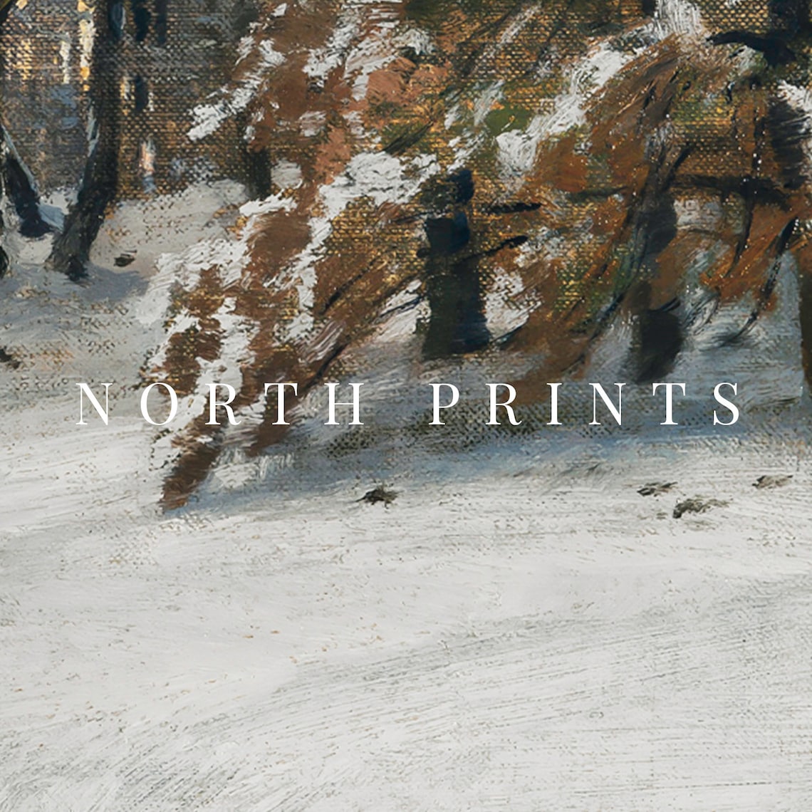 Winter Landscape Vintage Forest Christmas Art Print - Image 2