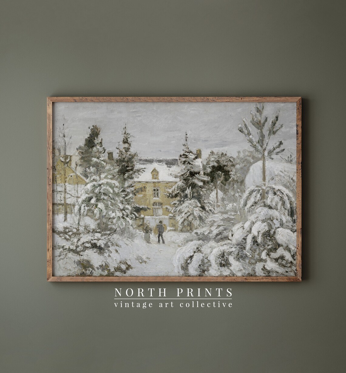 Classic Winter Village Painting, Christmas Wall Art - Image 3
