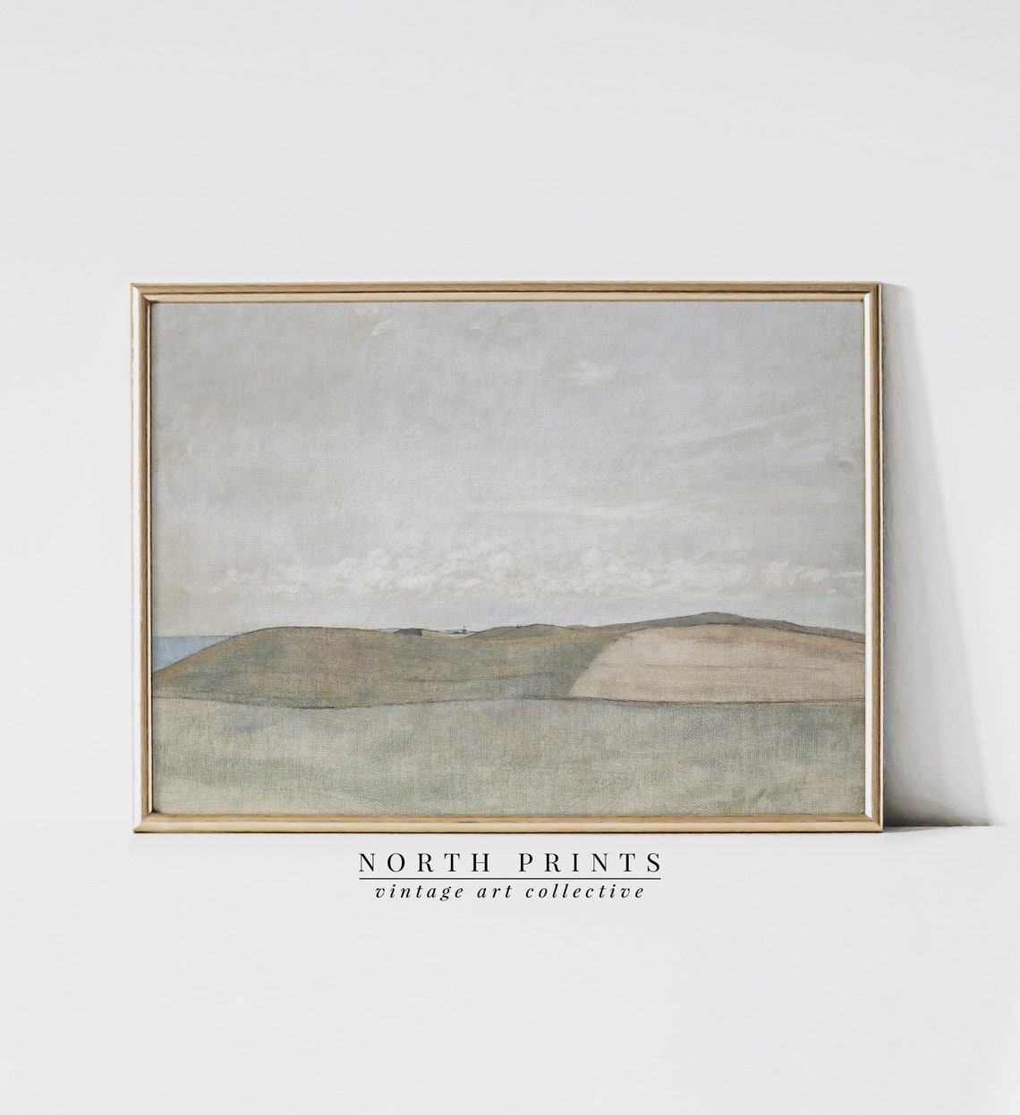 Vintage Muted Landscape Painting Neutral Minimalist Wall Art Soft Aesthetic 4 104
