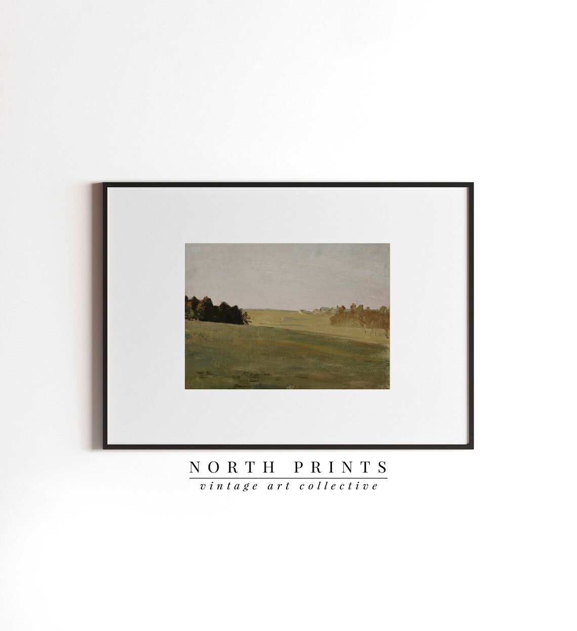 Green Rolling Hills Country Field Vintage Landscape Painting Poster - Image 3
