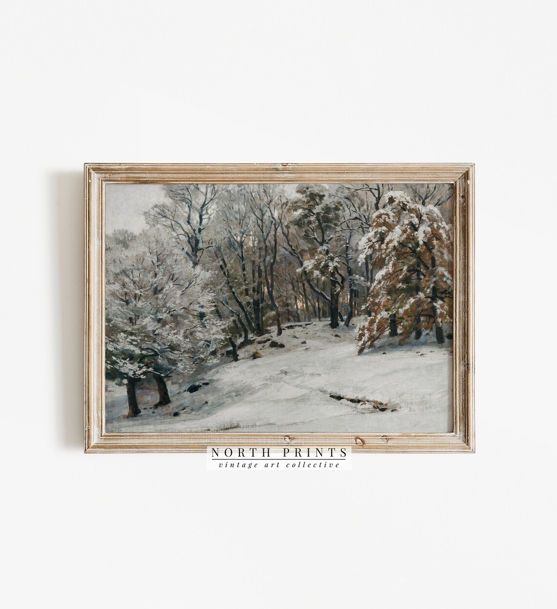 Winter Landscape Vintage Forest Christmas Art Print - Image 3