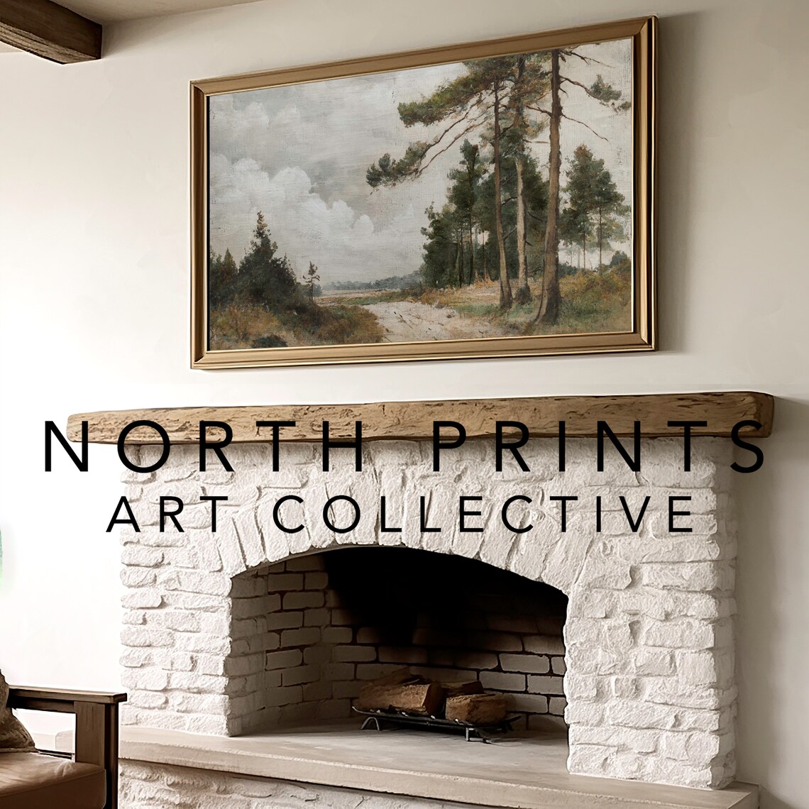 Rustic Country Landscape Painting, Farmhouse Art Print - Image 3