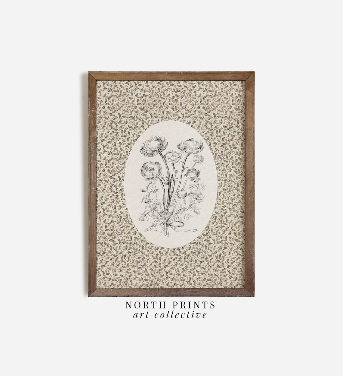 Neutral Vintage Floral Art Print, Cottage Nursery Decor - Image 3