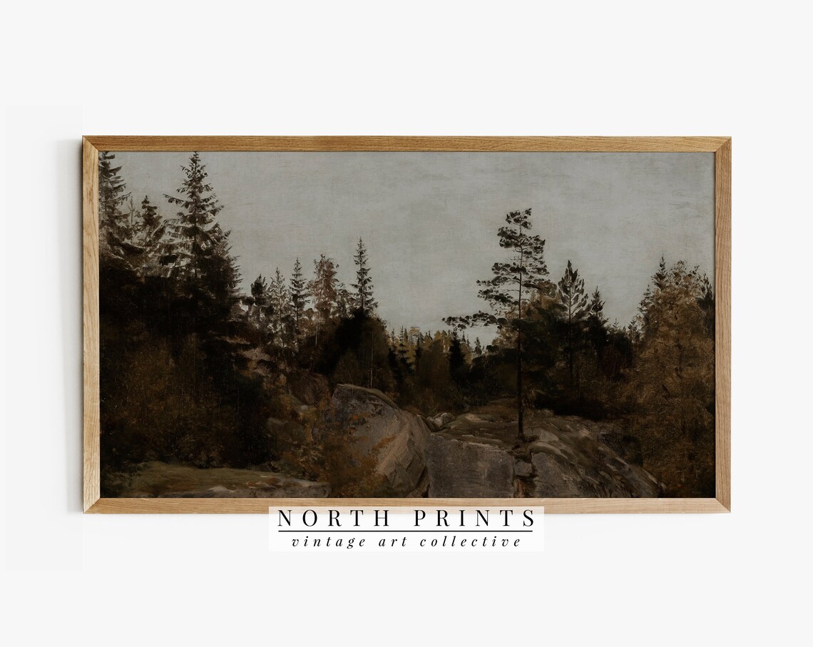 Vintage Moody Rustic Landscape Art Print