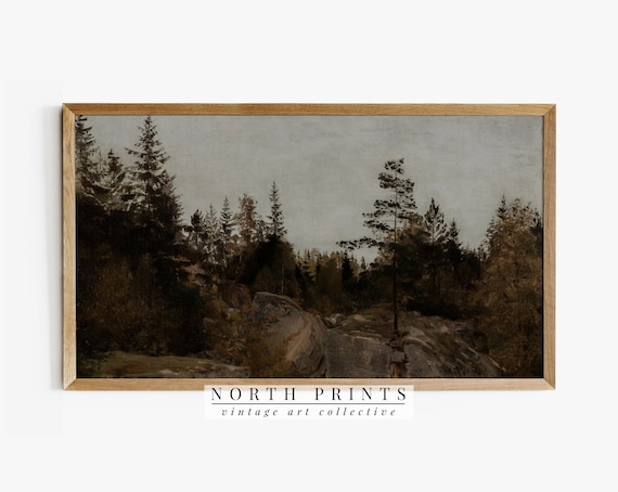 Vintage Moody Rustic Landscape Art Print