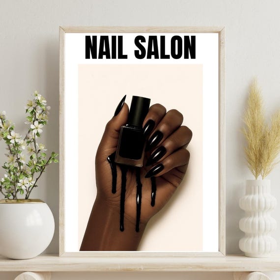 Editorial Style Beauty Salon Prints Nail Art Luxury Studio Decor Tech Gift Fashion Poster