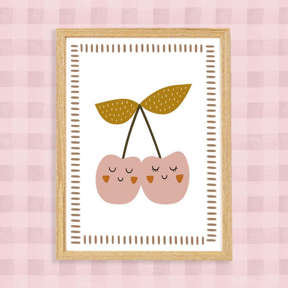 Cherry Nursery Print Whimsical Baby Room Wall Art