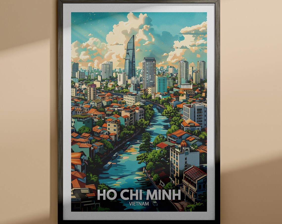 Ho Chi Minh Print Ho Chi Minh Travel Poster Vietnam Wall Art Print Vietnam Home Decor Travel Wall Art Decor Unique City Poster