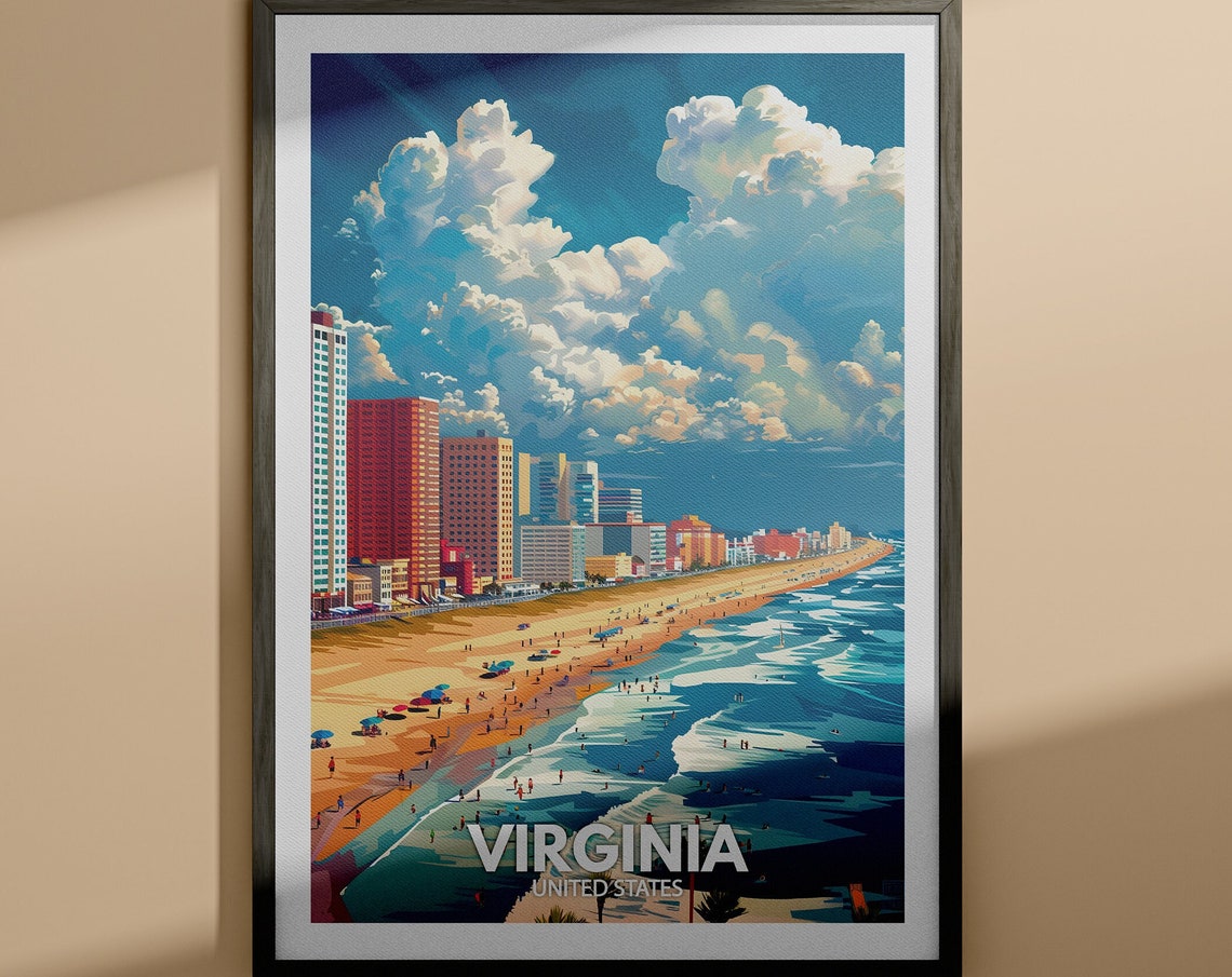 Virginia Print Virginia Poster United States Wall Art Print United States Travel Home Decor Usa City Poster