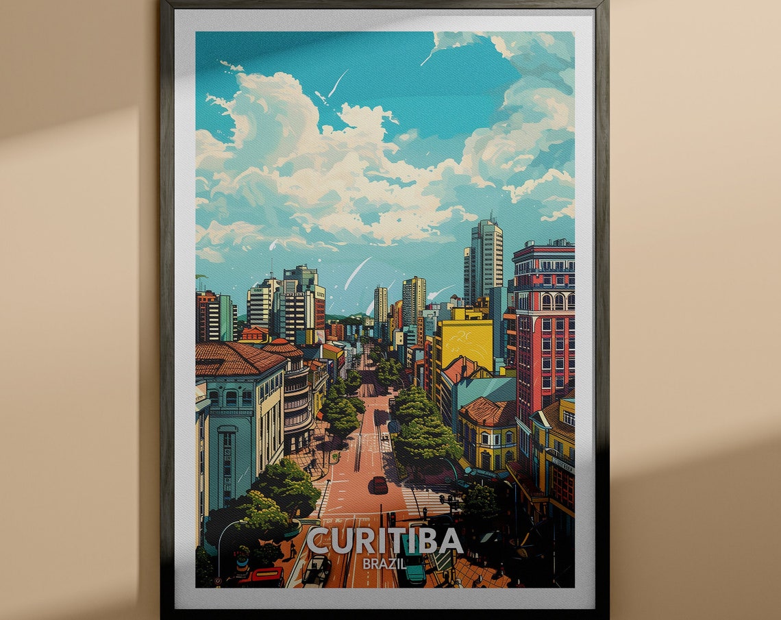 Curitiba Print Curitiba Travel Poster Brazil Wall Art Print Brazil Home Decor Travel Wall Art Poster Unique City Print