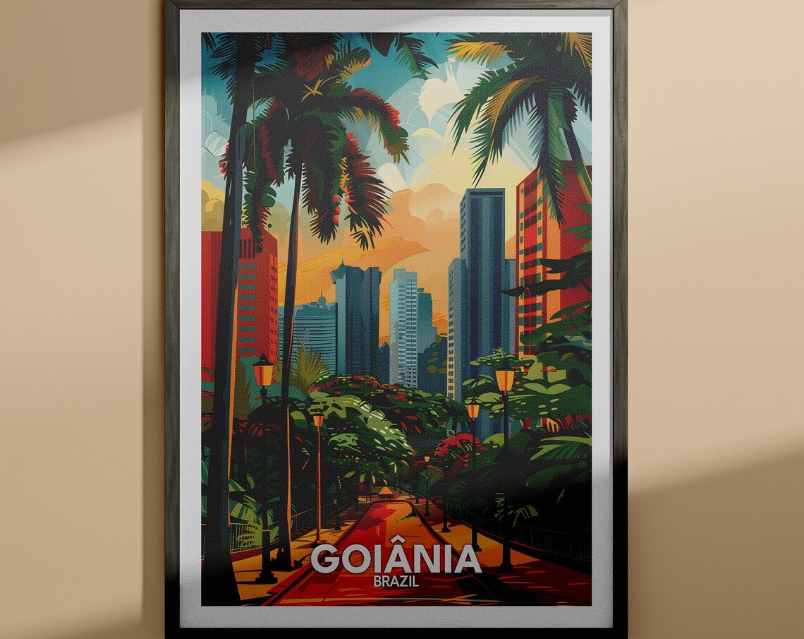 Goinia Print Goinia Travel Poster Brazil Wall Art Print Brazil Home Decor Travel Wall Art Poster Unique City Print