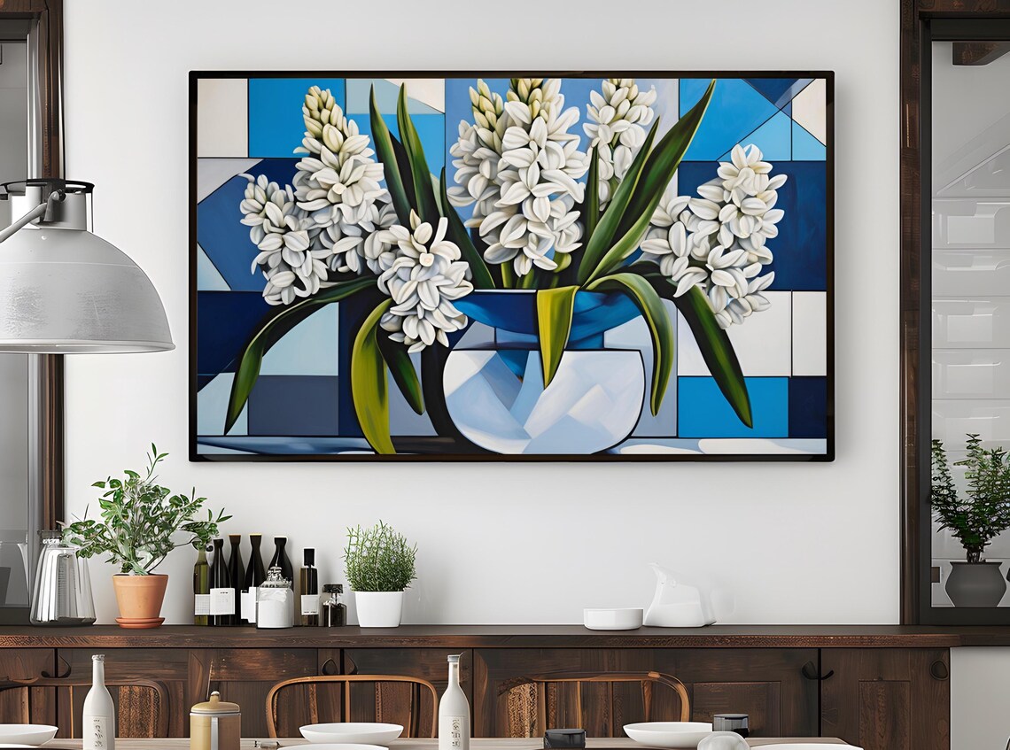 Elegant Geometric Flower, Modern Floral Decor