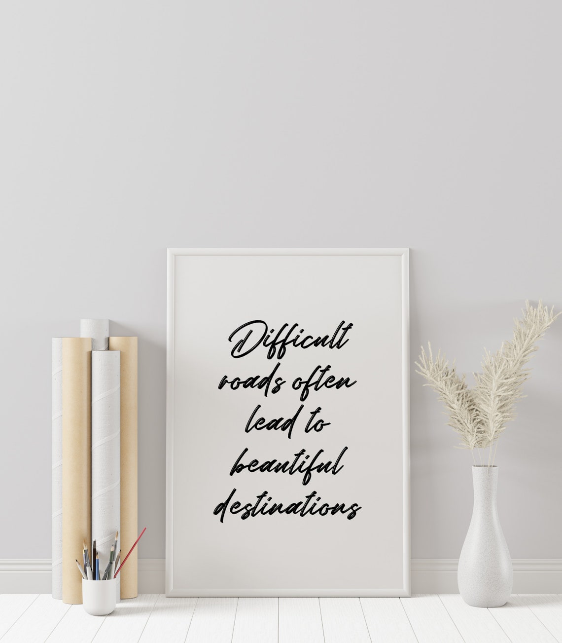 Printable Wall Art Prints Difficult Roads Home Decor Inspirational Quotes Motivational Poster Office Wall Art - Image 3