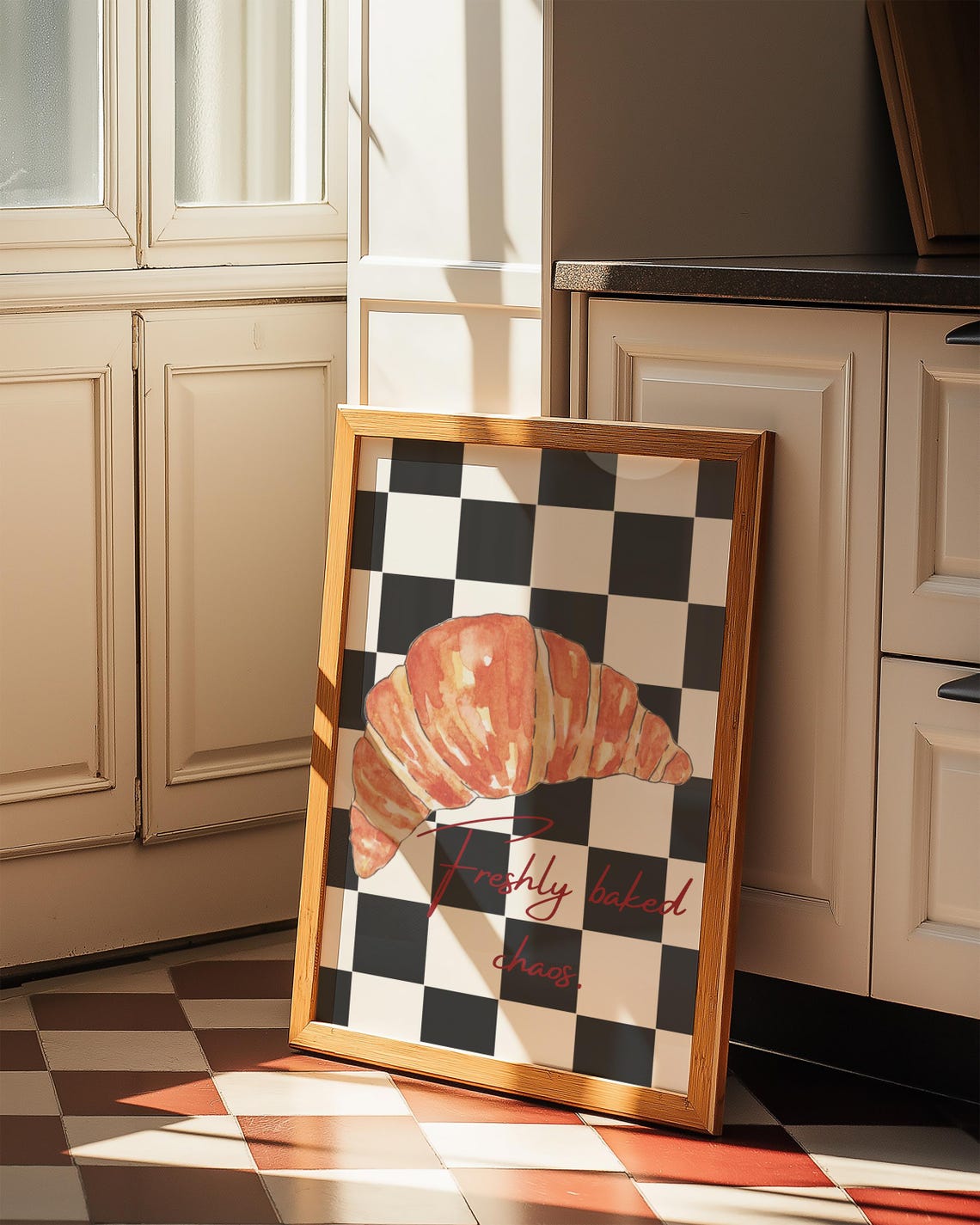 Croissant Retro Poster, Quirky French Pastry Decor - Image 2