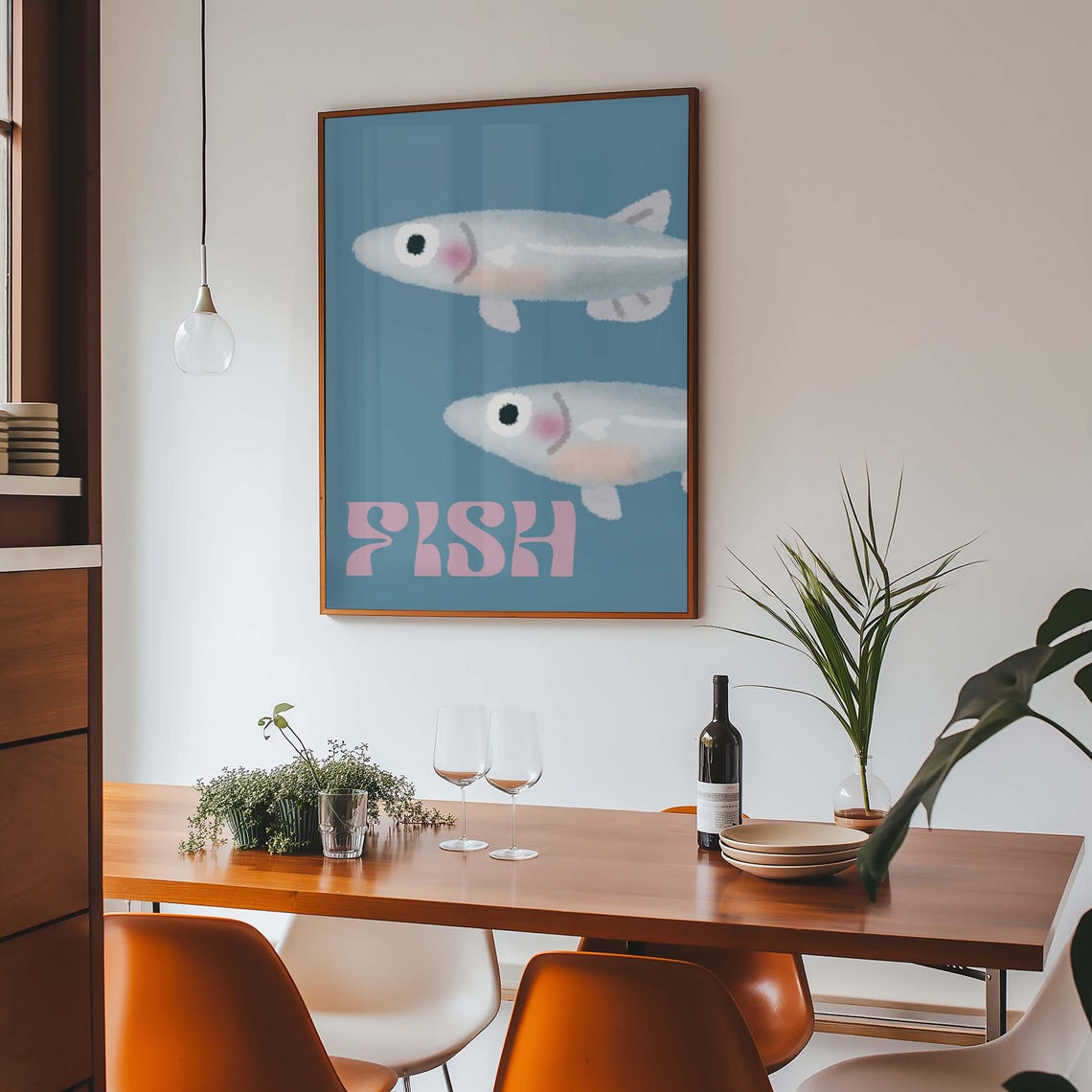 Cute Fish Poster, Whimsical Ocean Kitchen Decor - Image 4