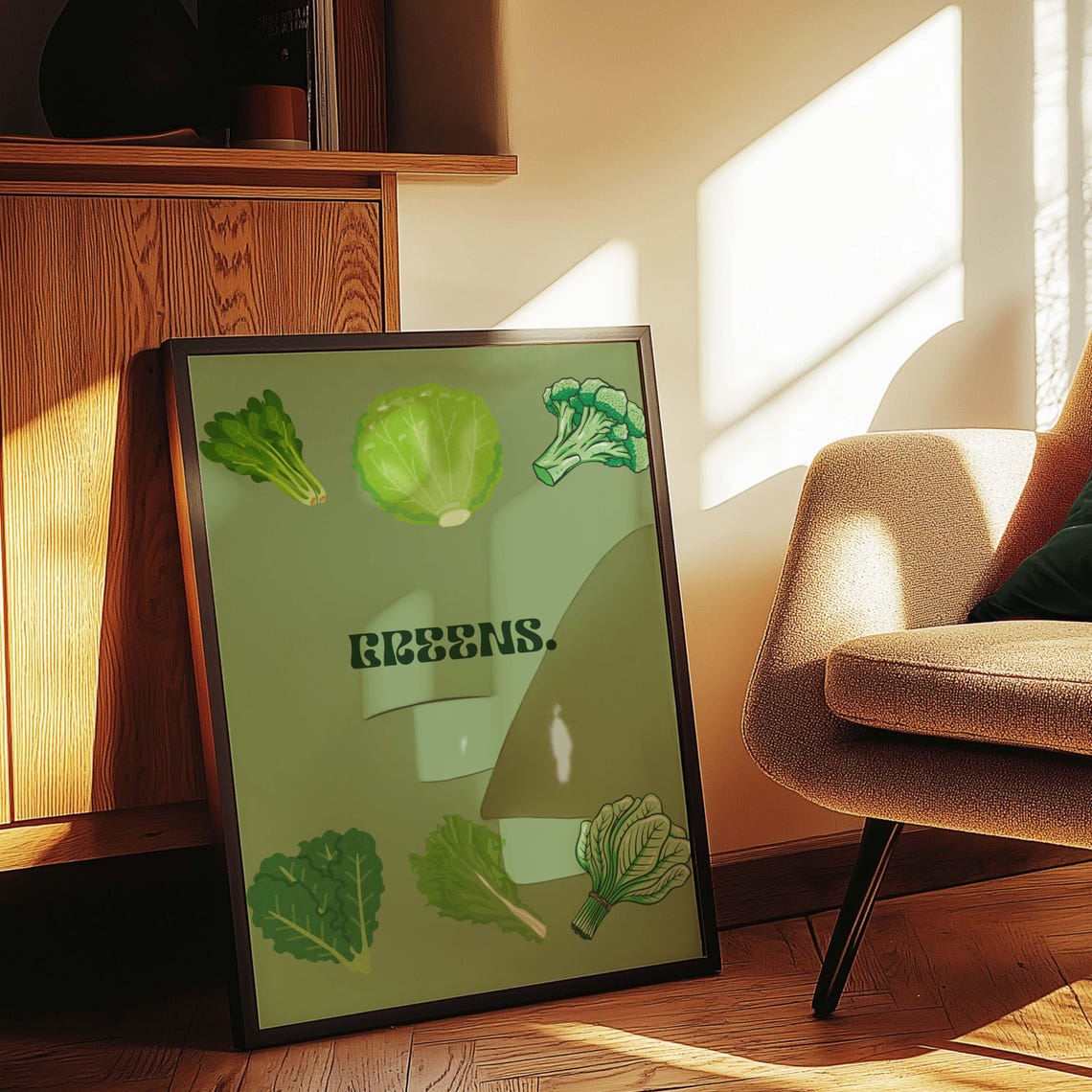 Green Vegetable Poster, Minimalist Kitchen Decor - Image 4