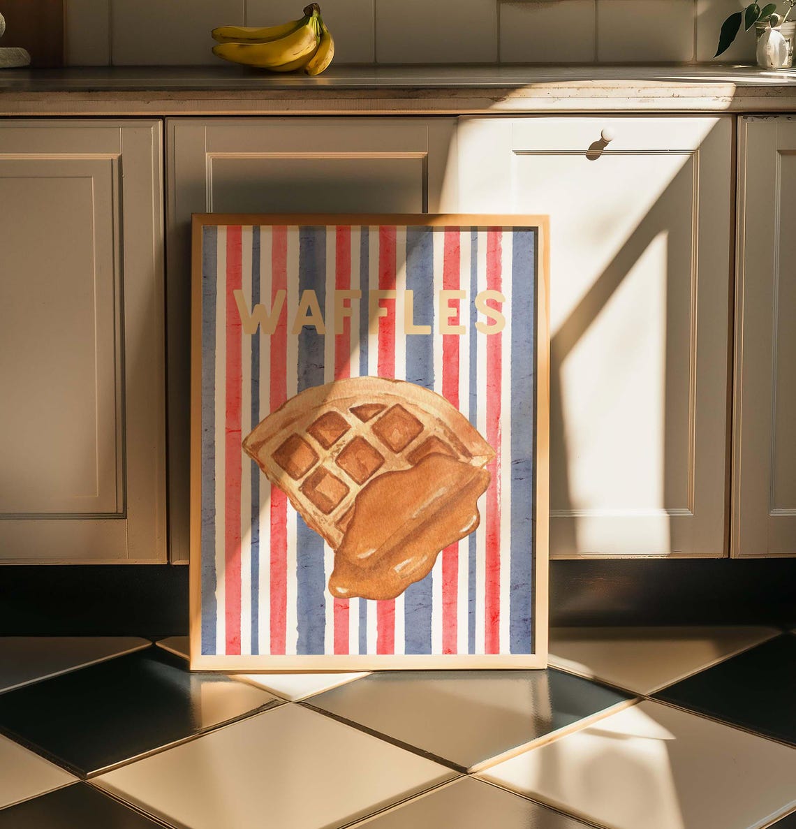 Waffle Watercolor Dessert Art Print