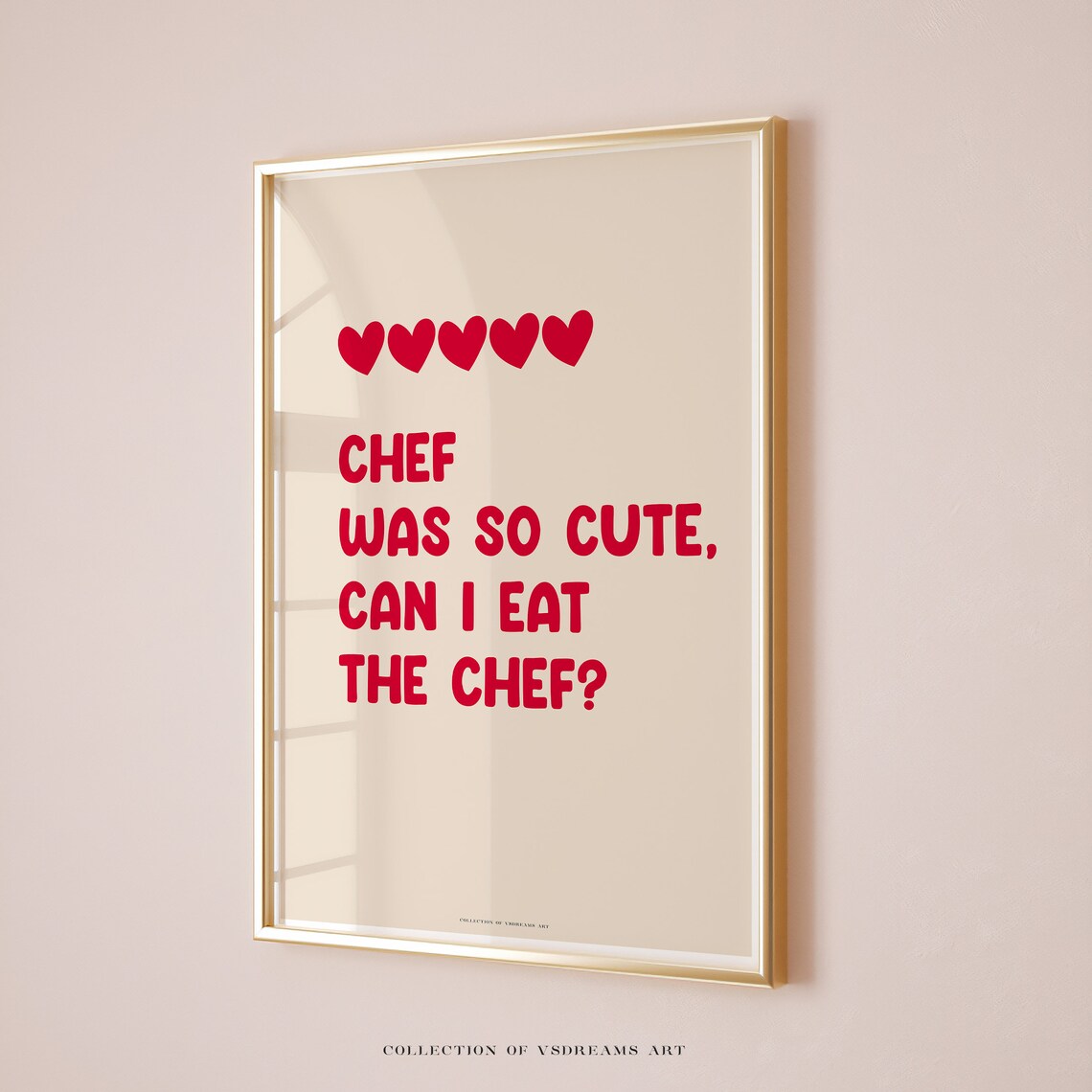 Kitchen Poster Aesthetic Kitchen Decor Cute Cooking Art Funny Kitchen Wall Art Print Cooking Gift Chef Was Cute Can I Eat The Chef