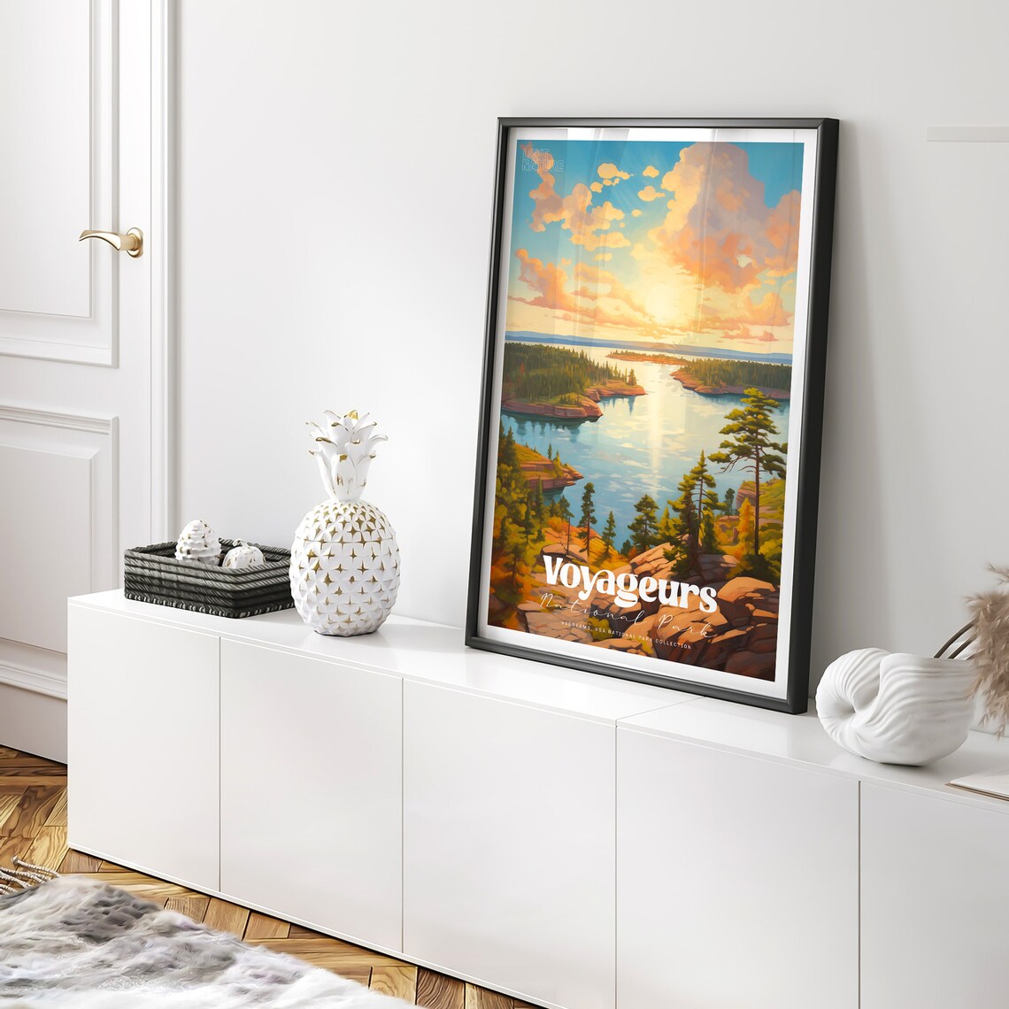 Voyageurs National Park Sunset Lake Island Pines Landscape Poster - Image 2