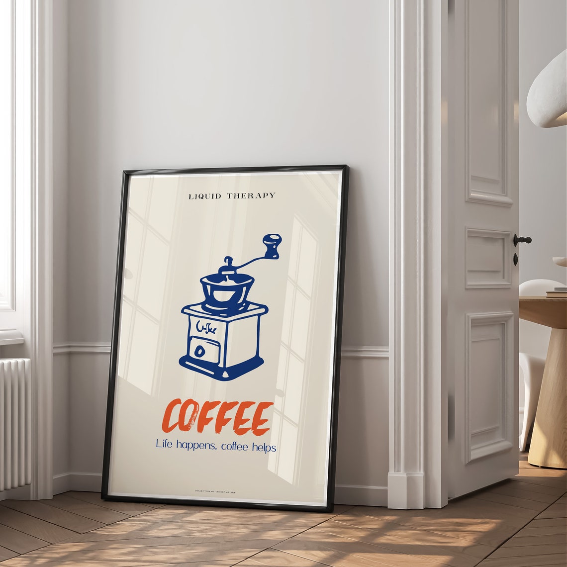 Liquid Therapy Coffee Grinder Vintage Funny Coffee Bar Poster - Image 2