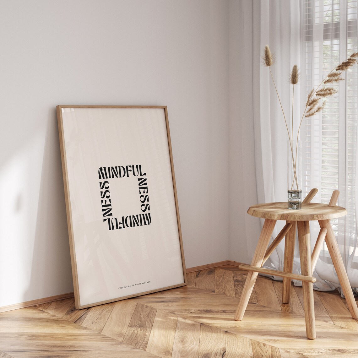 Mindfulness Word Square Modern Black Typography Minimalist Mindful Poster - Image 3