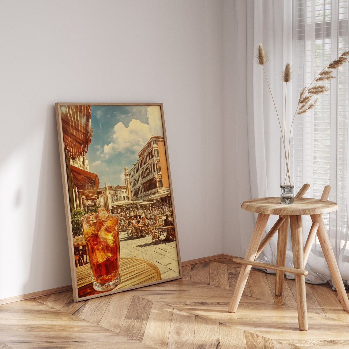 Aperol Spritz Sunlit Italian Piazza Cafe Summer Cocktail Poster - Image 3