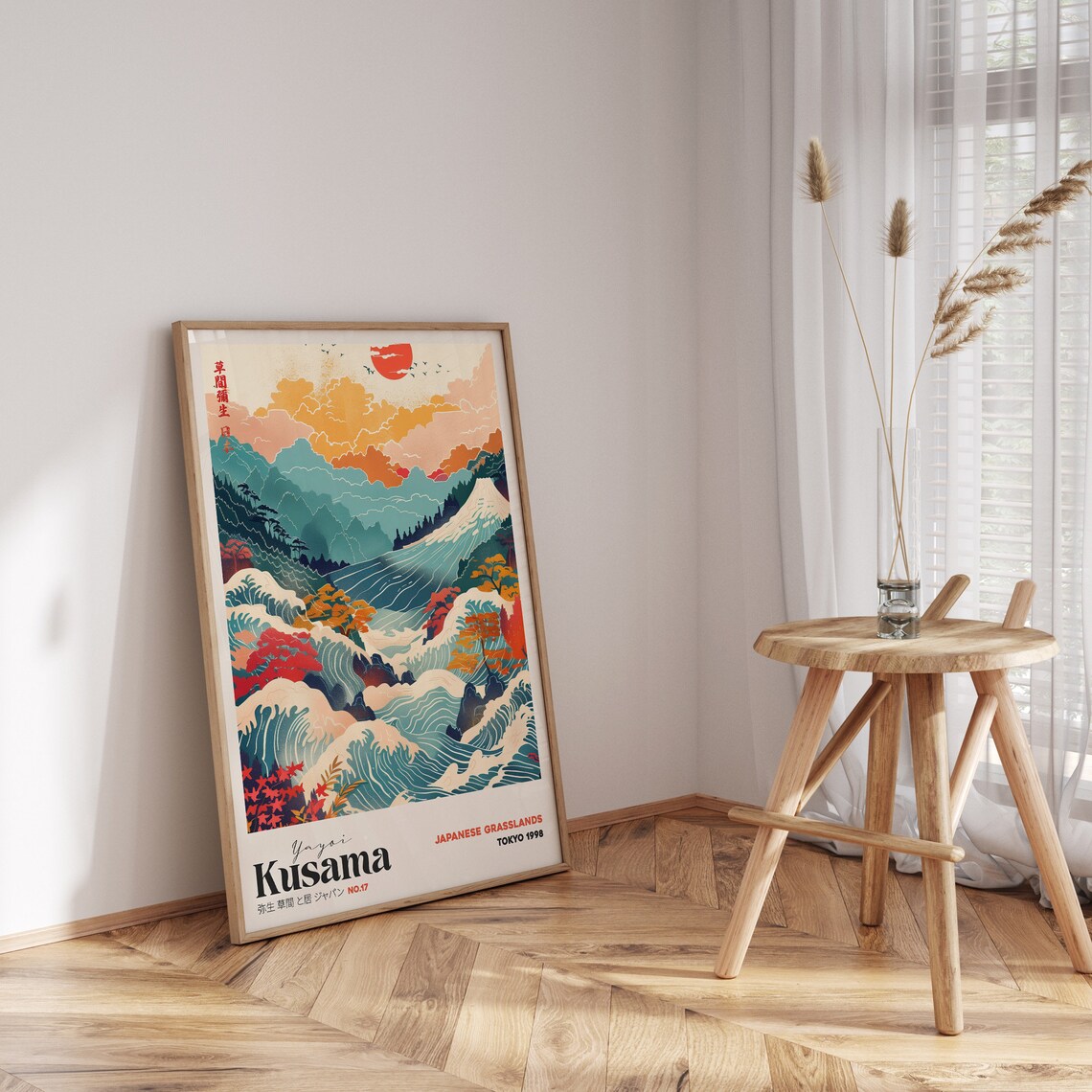 Yayoi Kusama Japandi Zen Japanese Ocean Waves Poster - Image 2