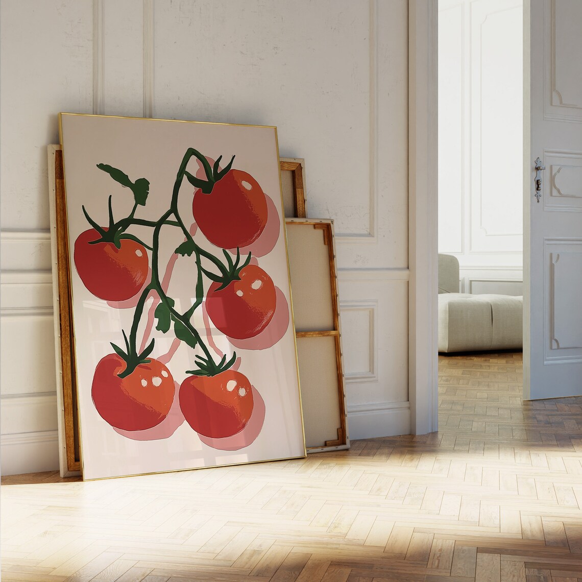 Red Tomatoes Branch Bold Kitchen Illustration Modern Art Poster - Image 5