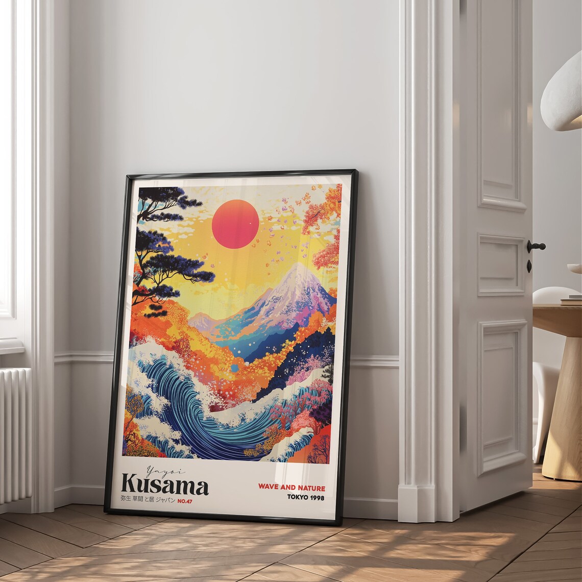 Yayoi Kusama-Inspired Japanese Landscape Art Print - Image 3