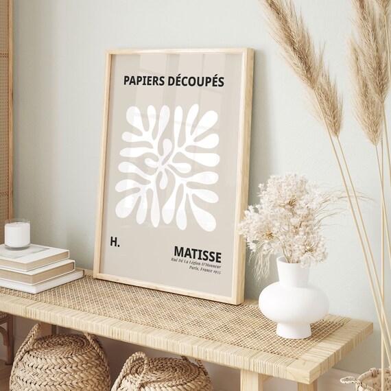 Modern Poster Beige Matisse Print Neutral Living Room Poster Museum Print Minimalist Print Art Matisse Cut Out