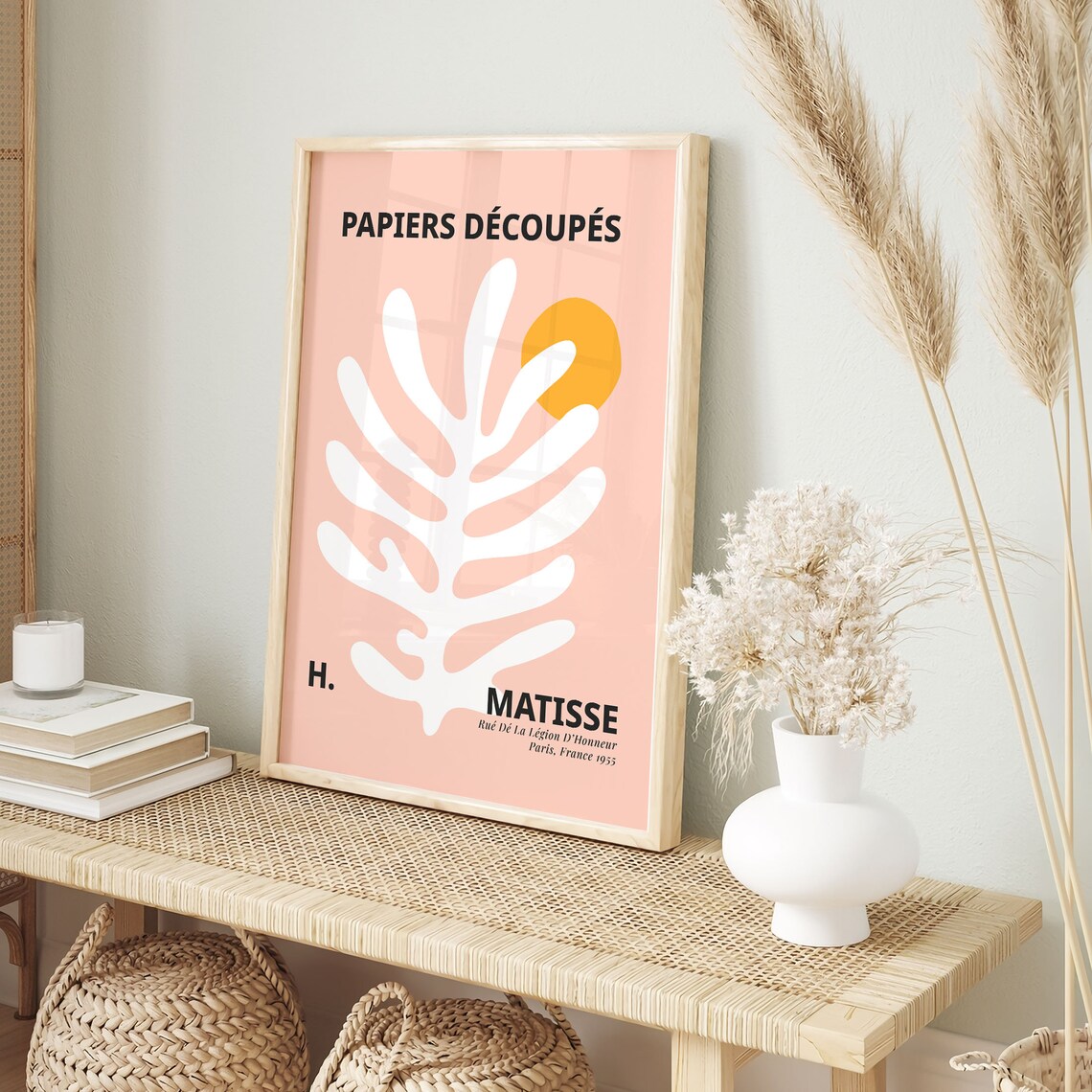 Pink Matisse Prints Modern Poster Abstract Print Living Room Poster Pastel Leaf Print Minimalist Print - Image 5