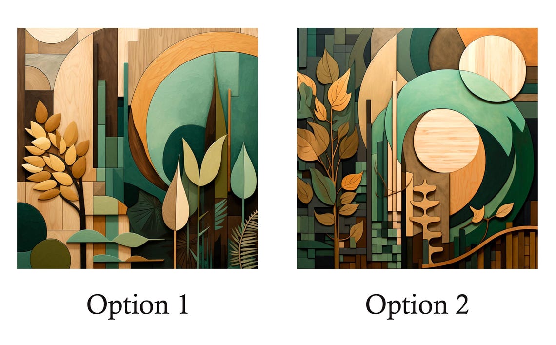 Geometric Botanical Arches Teal Green Gold Leaves Modern Art Poster - Image 4