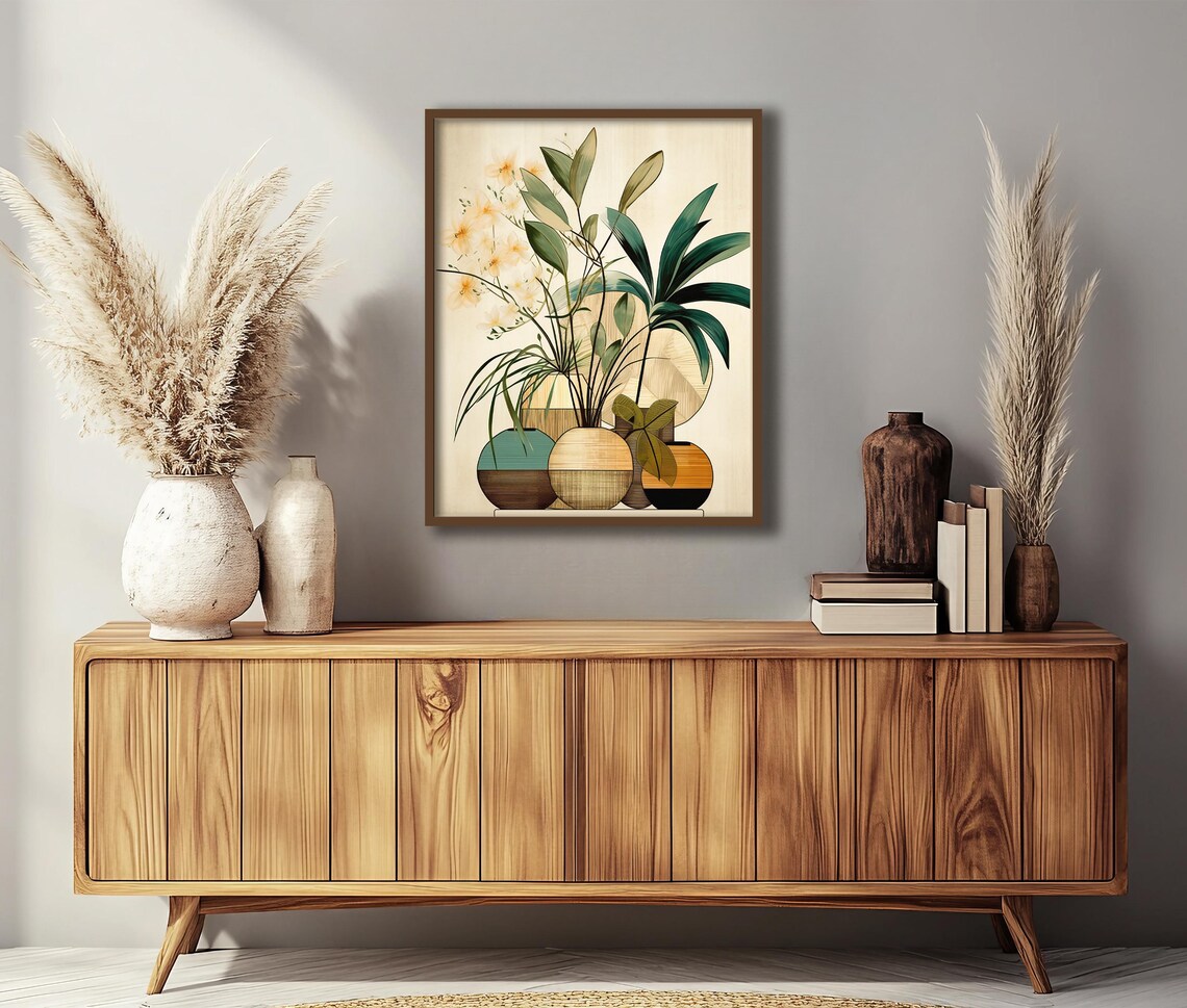 Boho Earthtones Potted Plants, Bedroom Art Print - Image 4