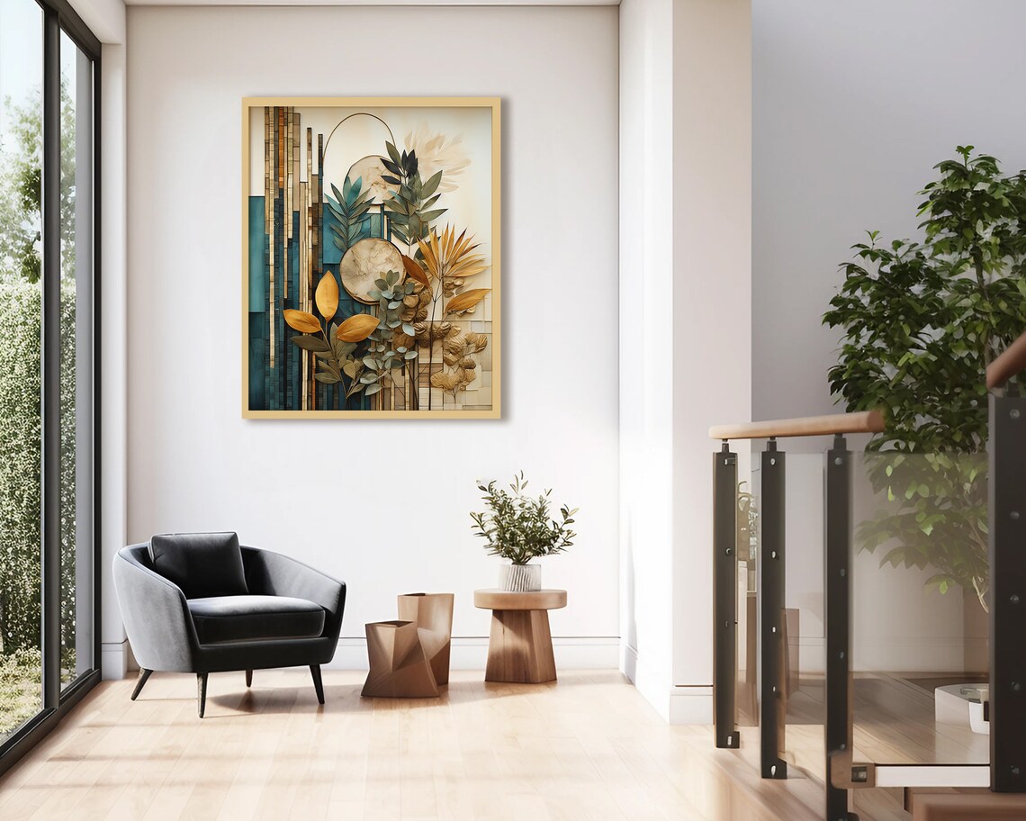 Boho Botanical Print, Earth Tones Wall Art Print - Image 3