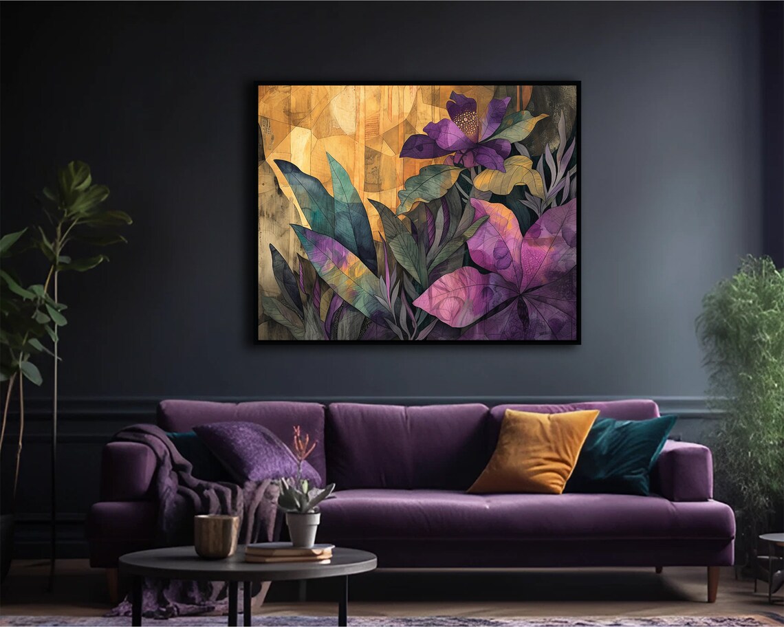 Abstract Floral Botanical Art Print, Living Room Decor - Image 4