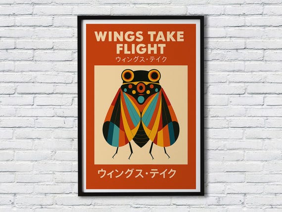 Colorful Fly Insect Wall Art Vibrant Wings Illustration For Nature Lovers Unique Poster Framed Artwork Premium Canvas Print