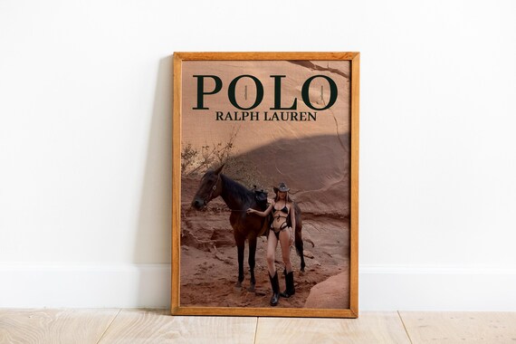 Polo Ralph Lauren Cowgirl With Horse Desert Western Fashion Print