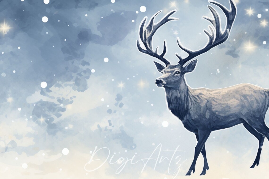 Abstract Deer Minimalist Modern Holiday Poster - Image 6
