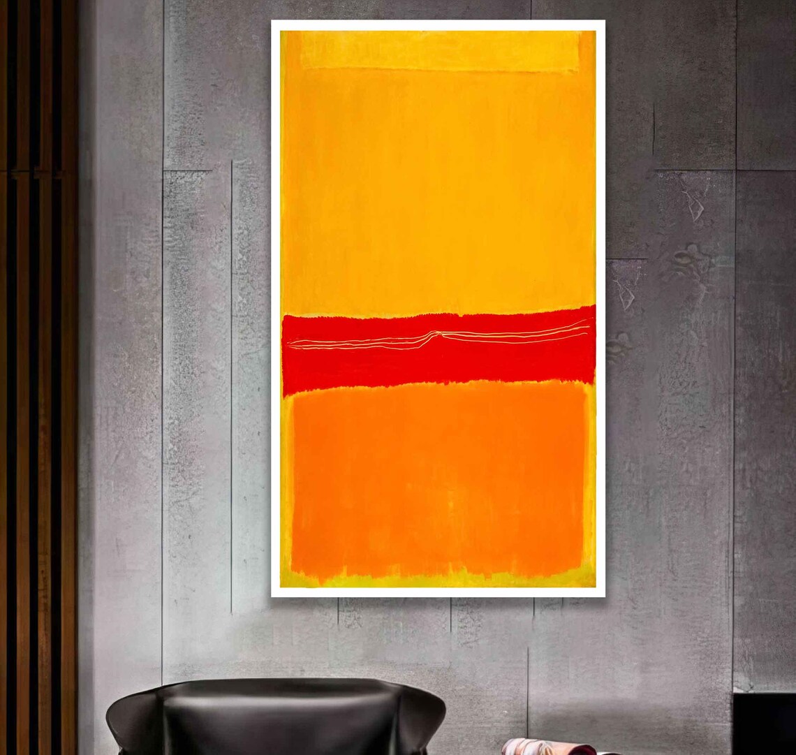 Golden Yellow Orange And Red Rothko Style Color Field Abstract Poster - Image 3