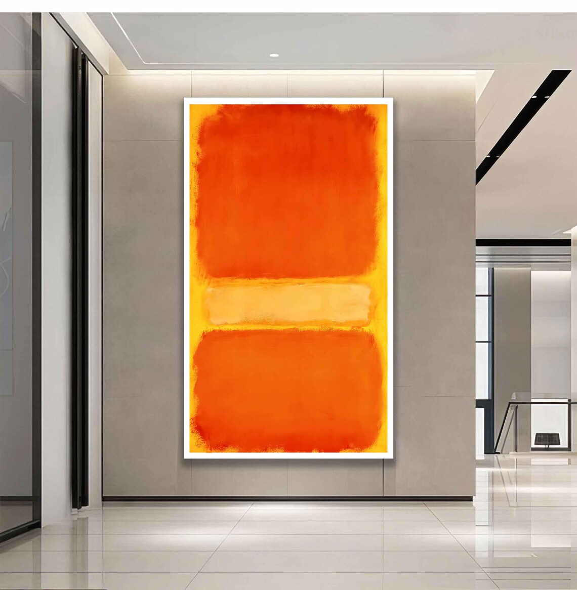 Rothko Style Orange Cream Color Field Abstract Modern Minimalist Poster - Image 3