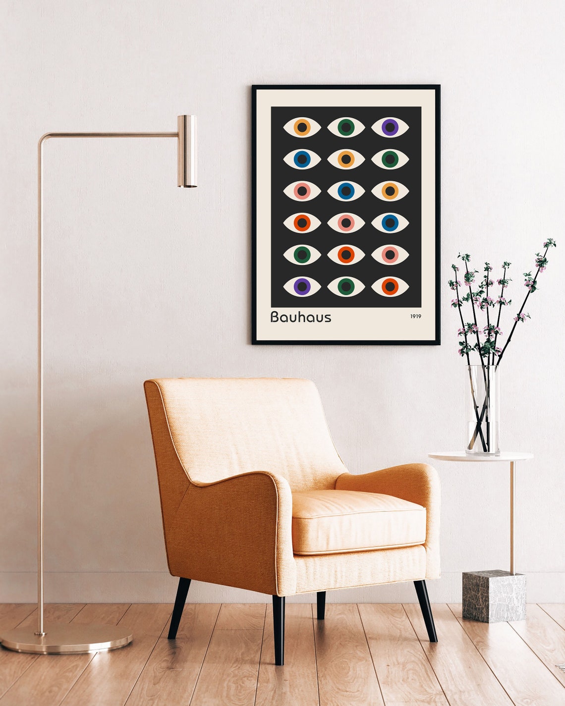 Bauhaus 1919 Eye Grid Colorful Geometric Mid Century Modern Poster - Image 2