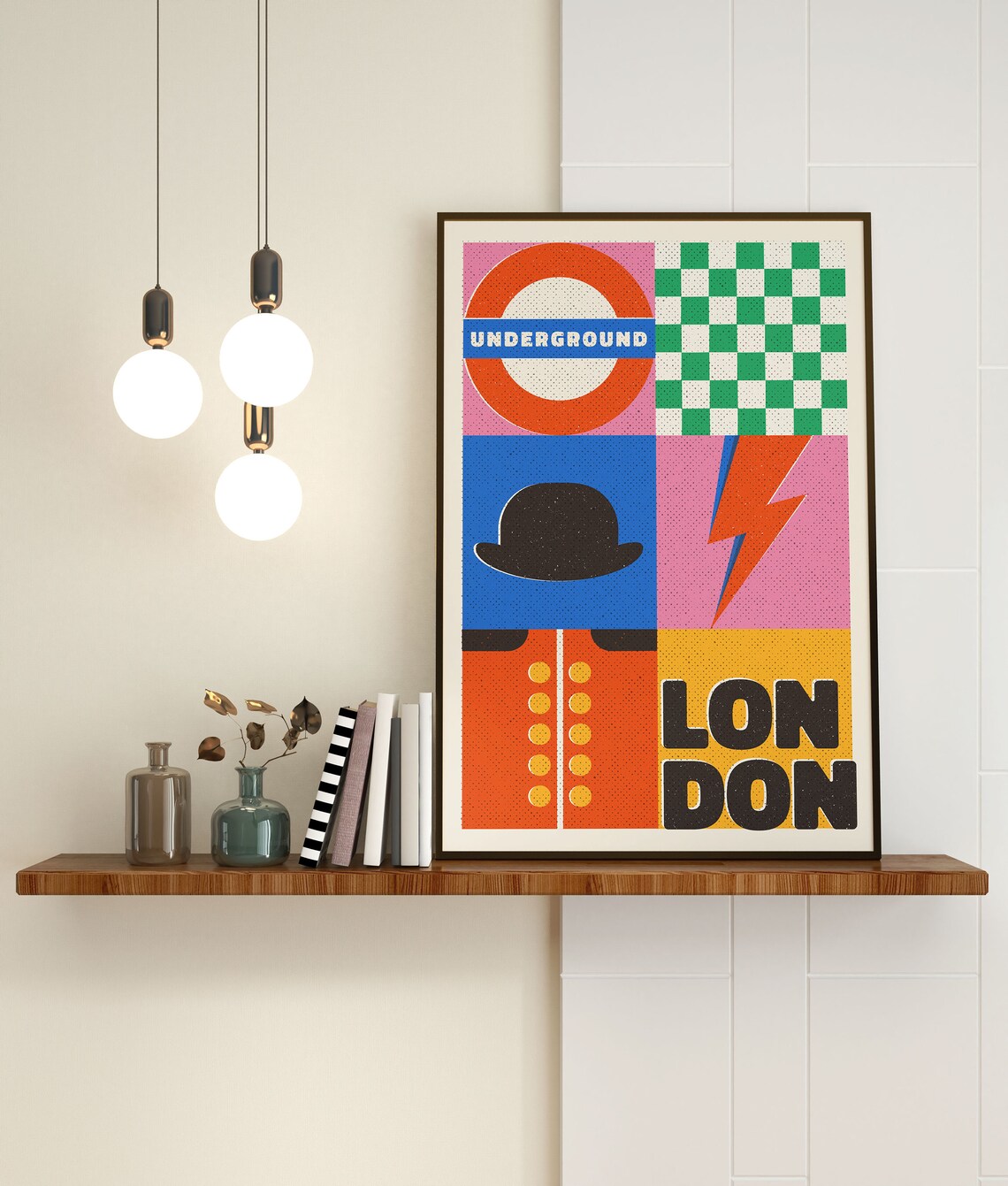 London City Retro 80s Travel Poster Art Print - Image 3