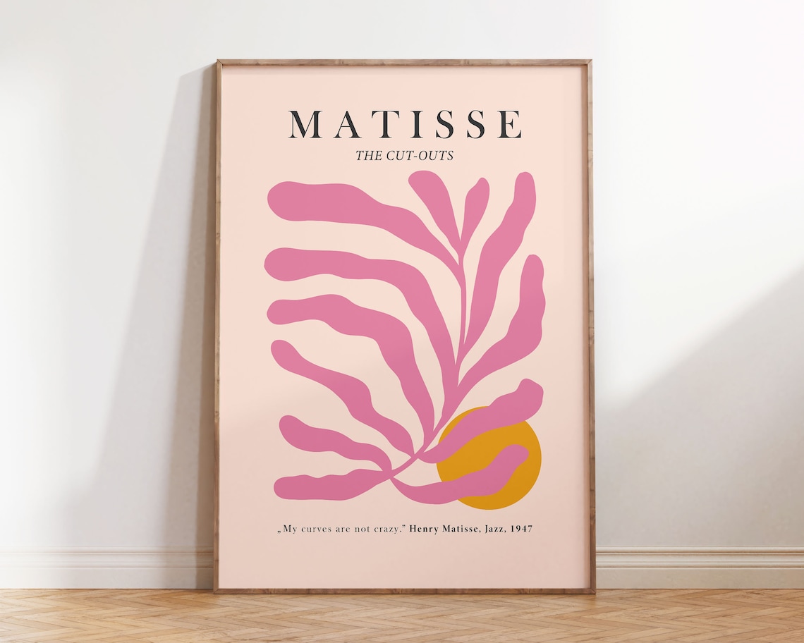 Matisse The Cut-Outs Pink Leaf Modern Exhibition Gallery Wall Decor Poster