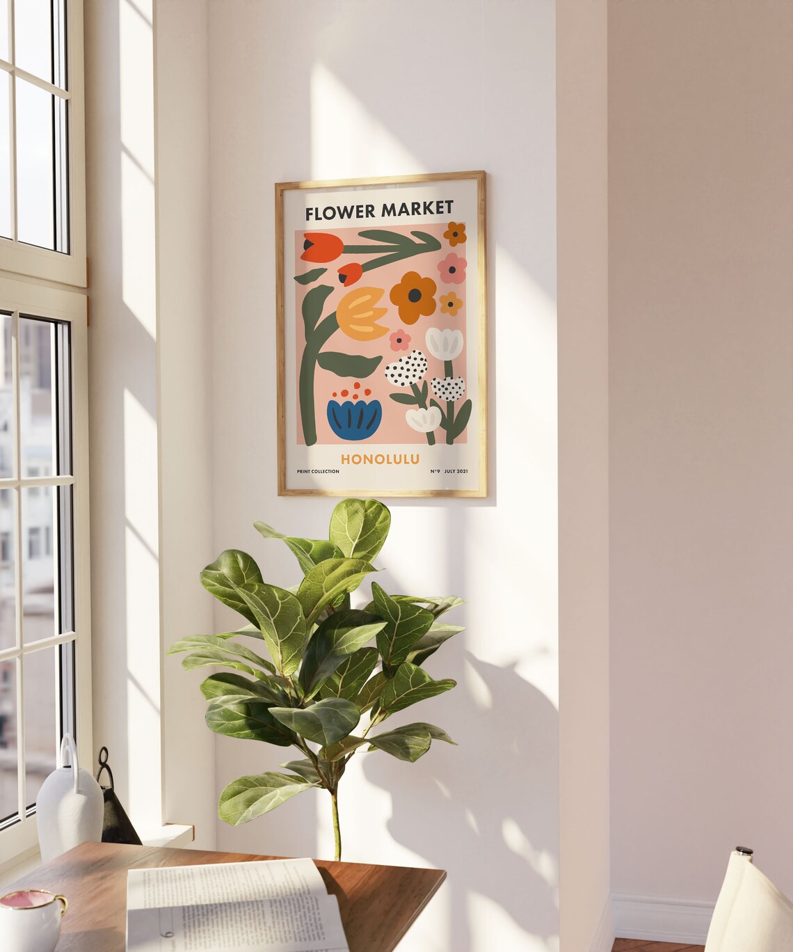 Honolulu Flower Market Retro Floral Art Print - Image 3