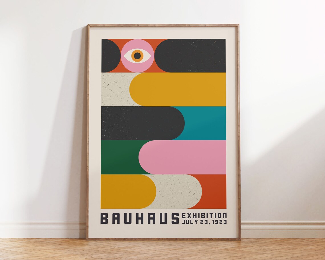 Bauhaus Exhibition Poster, Geometric Modern Art Print