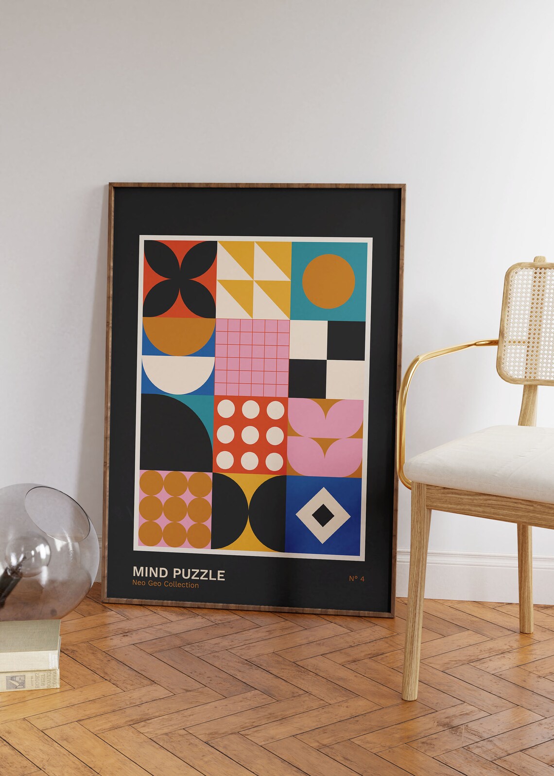 Mind Puzzle Neo Geo Collection No 4 Colorful Tile Abstract Art Poster - Image 3