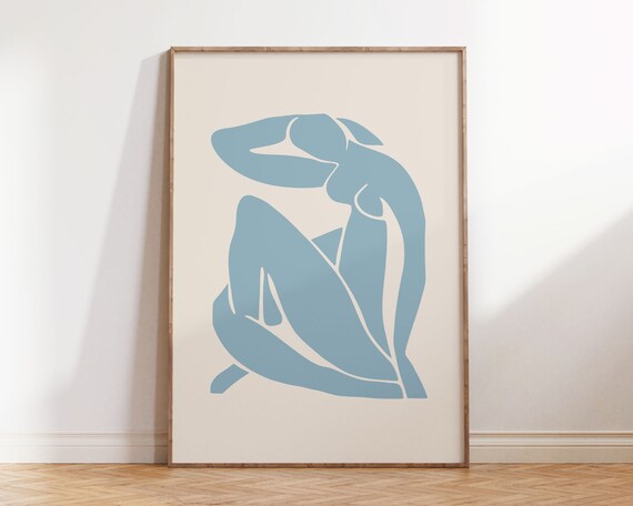 Henri Matisse Print Woman Nude In Pastel Light Blue Museum Exhibition Poster Living Room Bedroom Wall Art Instant